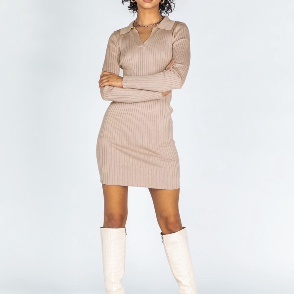 Princess Polly Beige Brown Polo Dress Small / Med